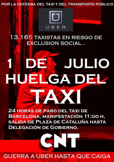 cartel 1 de julio huelga taxi gotic.jpg