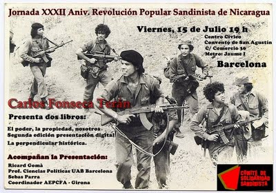 Cartel 15 de Julio  presentación libro Carlos Fonseca terán comite solidaridad sandinista Casa barcelona Sandino.jpg